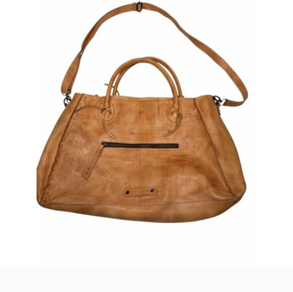Bed Stu Rockaway Leather Tote Shoulder Bag | Handmade Distressed Tan  Boho